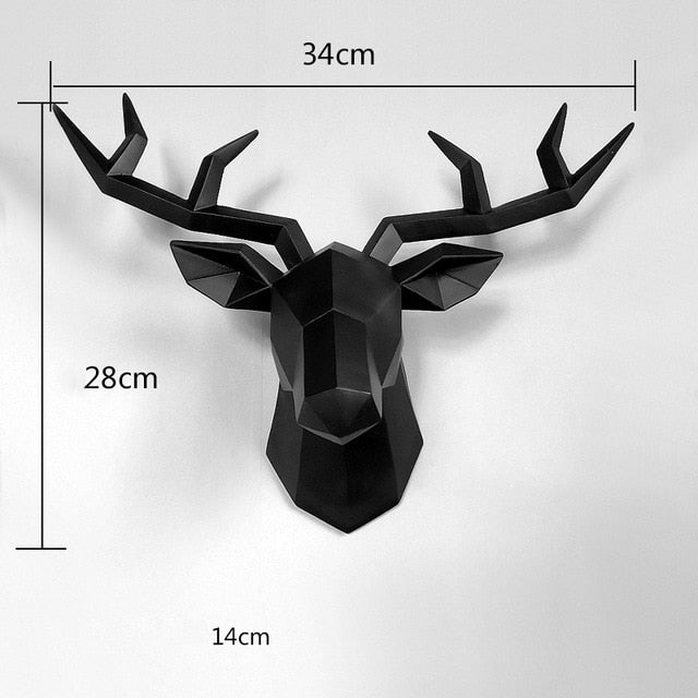 Home Decoration Accessories,3D Deer Head,eeeStatue,Sculpture,Wall Decor,Animal Figurine Miniature,Modern,Living Room,Decorative Art