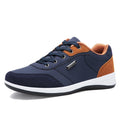 Men Casual Shoes 2019 Spring Autumn Lace up British Style Breathable Mesh Suede Top Fashion Flat Patchwork Leather Shoes - sandy-thoa
